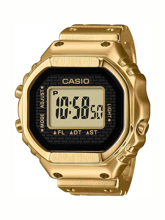Casio Digital Men's Watch Battery with Gold Metal Bracelet