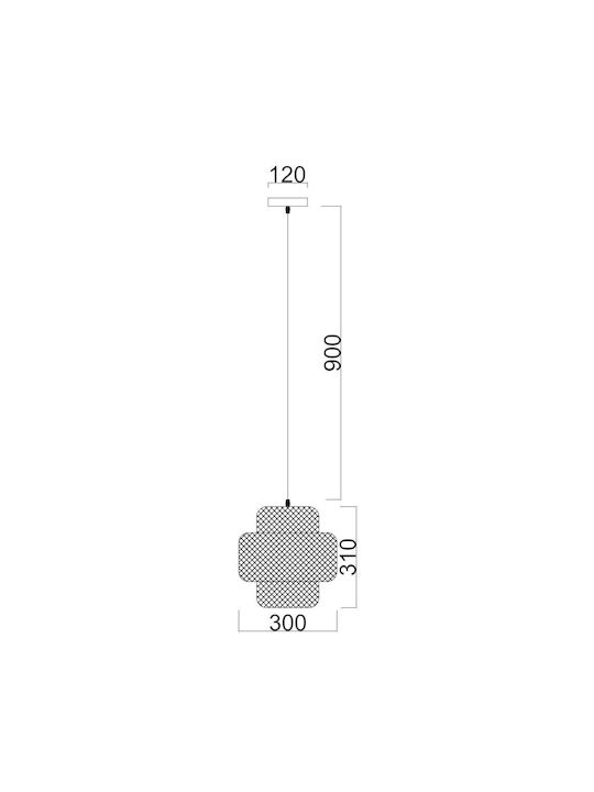 Agora Lighting Ρυθμιζόμενο Κρεμαστό Φωτιστικό Μαύρο Boho με Ντουί E27