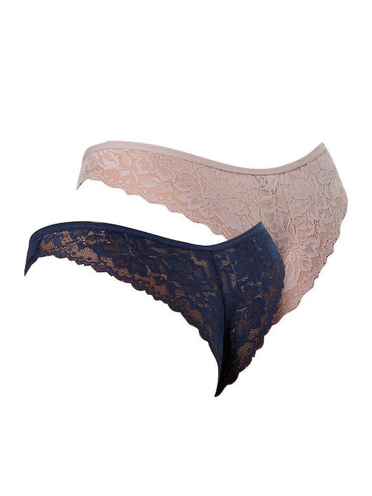 Γυναικεία Brazil 2Pack με Δαντέλα Indigo Blue-taupe