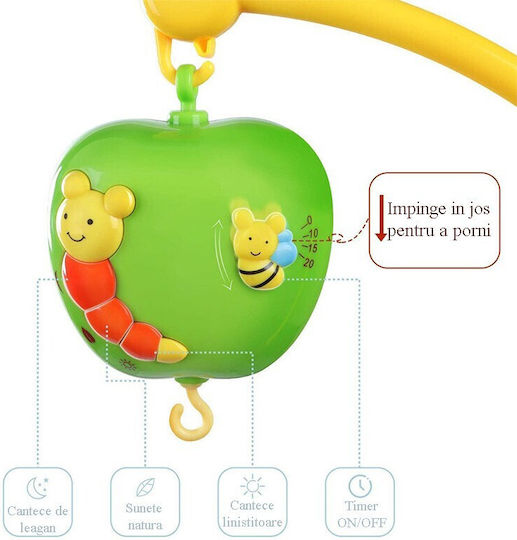Mobile für Kinderbett mit Musik und Rotation für 0++ Monate