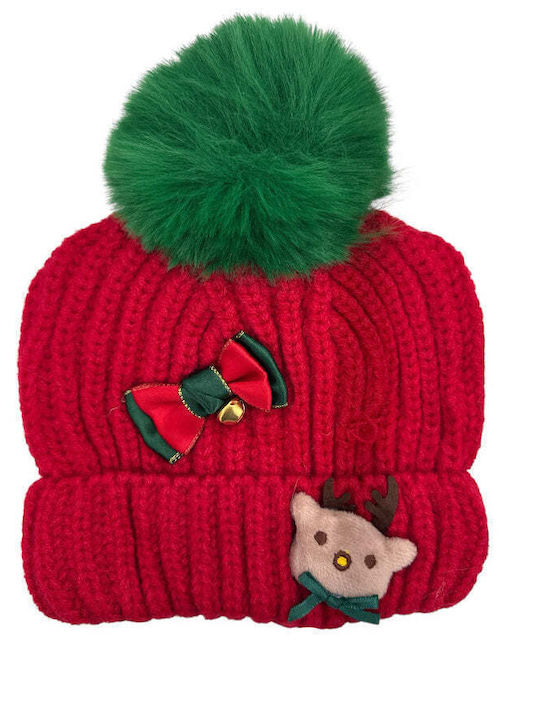 Christmas Red Cap Green Tassel 4 Designs 1 Piece