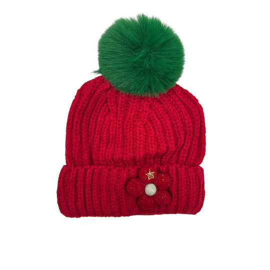 Christmas Red Cap Green Tassel 4 Designs 1 Piece