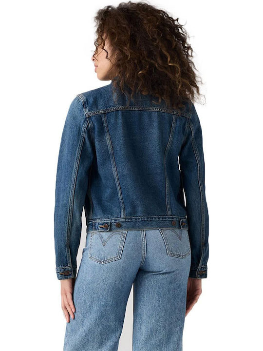 Original Trucker Women's Jean Jacket for Spring or Autumn Blue