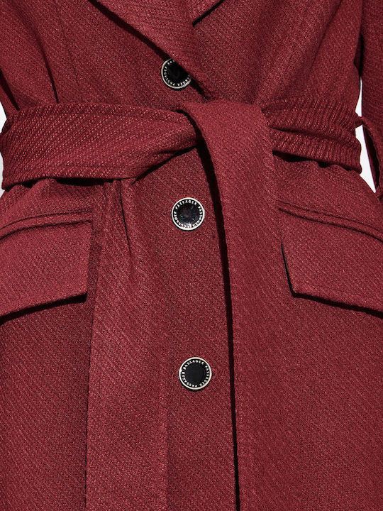 Femeie Bordeaux Palton