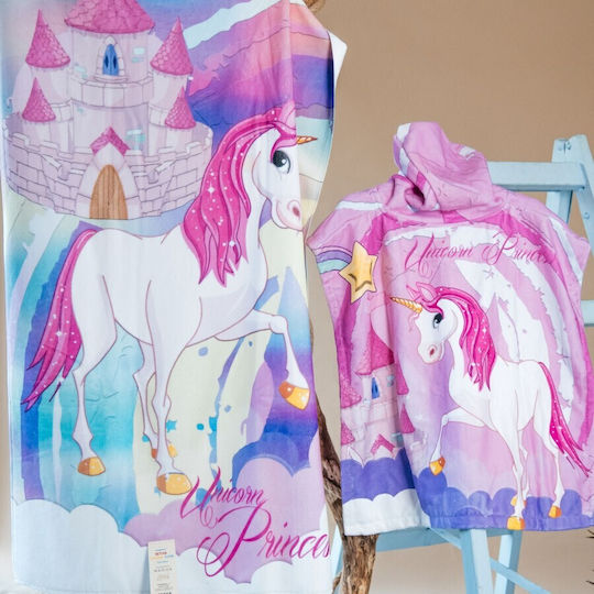 Carmel Kinder Strandponcho Doppelgesicht Einhörner 60x60cm