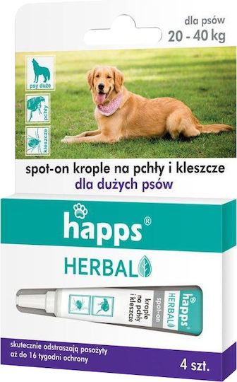 Happs Drops Fleas Ticks Dogs 20 40 Kg