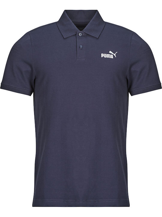 Logo Logo Polo Short Sleeve Blouse Navy Blue
