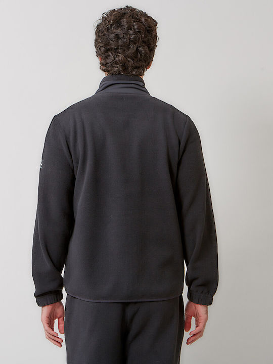 Liam Ανδρική Ζακέτα Fleece Μαύρη