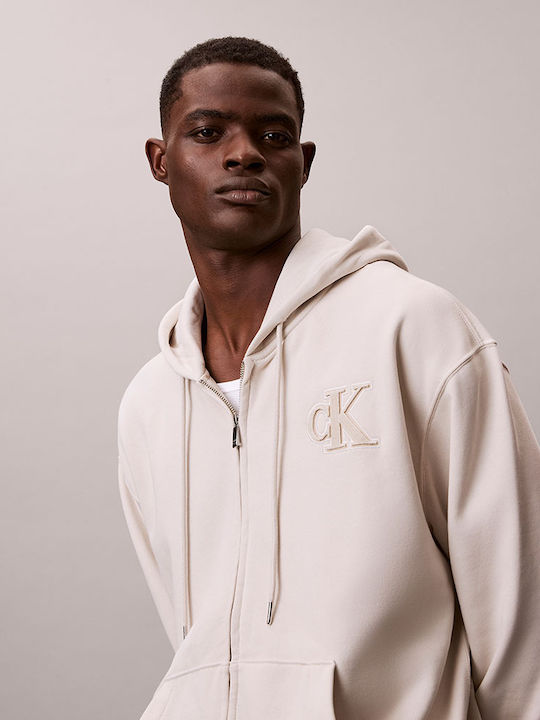 Sweatshirt with Hood Ecru