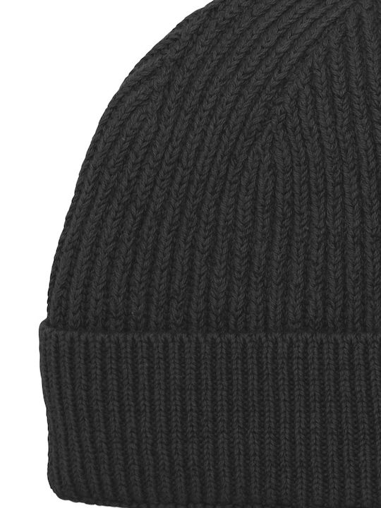 Beanie Unisex Σκούφος Πλεκτός σε Μαύρο χρώμα