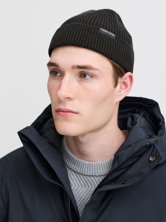 Beanie Unisex Σκούφος Πλεκτός σε Μαύρο χρώμα