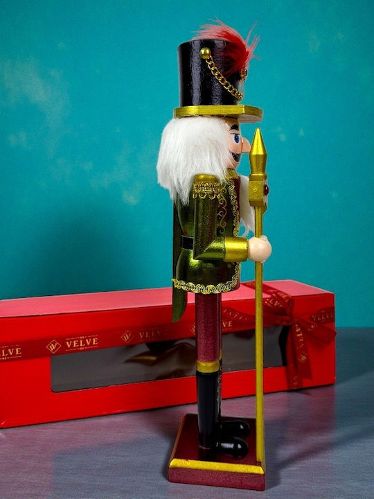 Velve Nutcracker de Crăciun Lemn Roșu