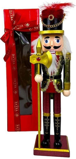 Velve Nutcracker de Crăciun Lemn Roșu
