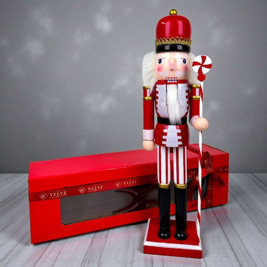Velve Nutcracker de Crăciun Lemn Roșu