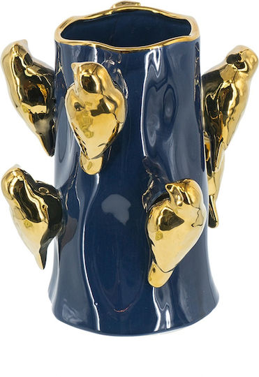 Artekko Βάζο Κεραμικό Bird Μπλε 22x22xΥ24.3cm