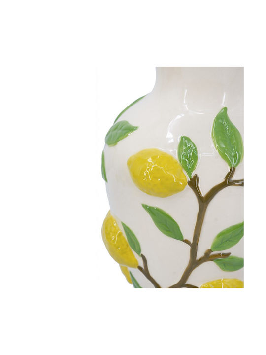 Artekko Διακοσμητικό Βάζο Κεραμικό Lemon Κίτρινο Φ22.8xΥ32cm