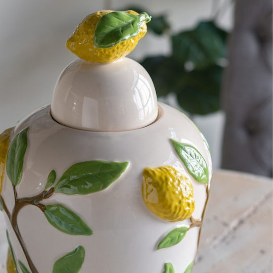 Artekko Decorative Vase Lemon Yellow 22x22x37.5cm