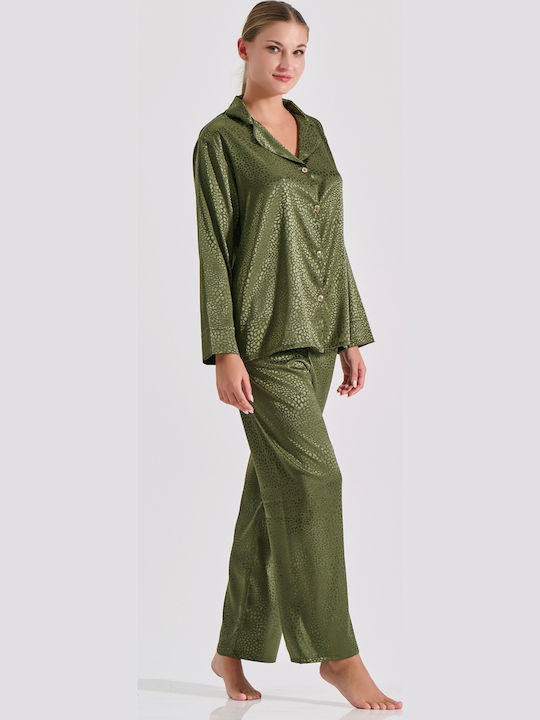 Milena by Paris Winter Women's Pyjama Set Olive