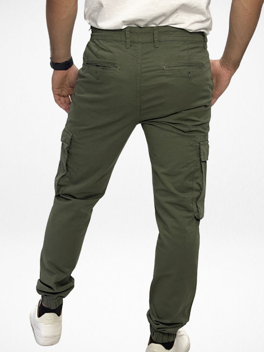Trousers Cargo Elastic in Regular Fit Khaki