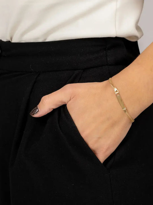 Дамско Гривна Id с дизайн Сърце от Злато 14K
