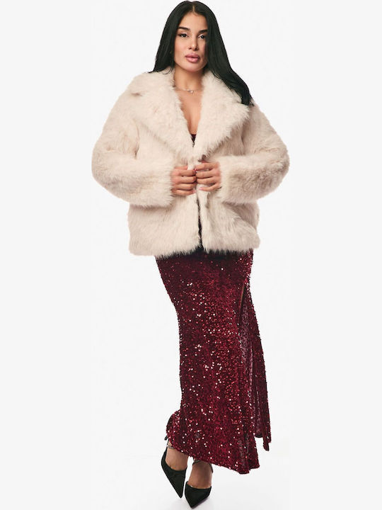 Women's Short Fur Ecru