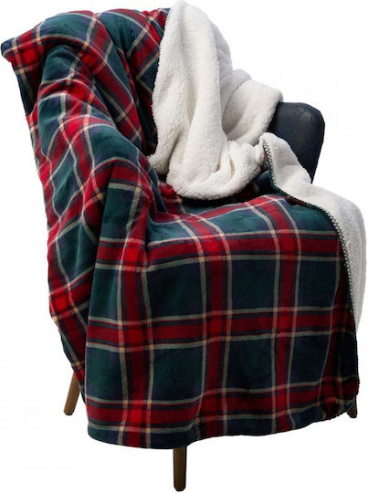Heinner Κουβέρτα Fleece Διπλή 200x220εκ. Καρό HR-BLKSHP220-SQR