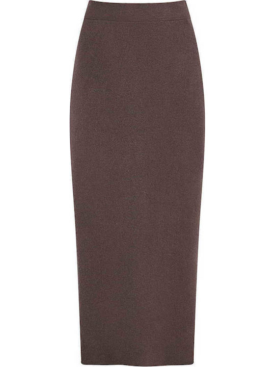 Celestino Damenröcke Maxi Strick Braun Dunkel