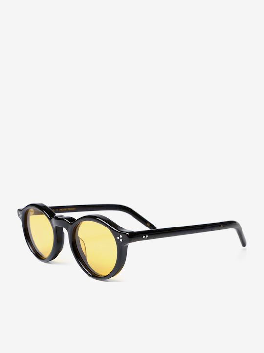 Projekt Produkt Unisex Sunglasses with Black Plastic Frame and Yellow Lens 498697