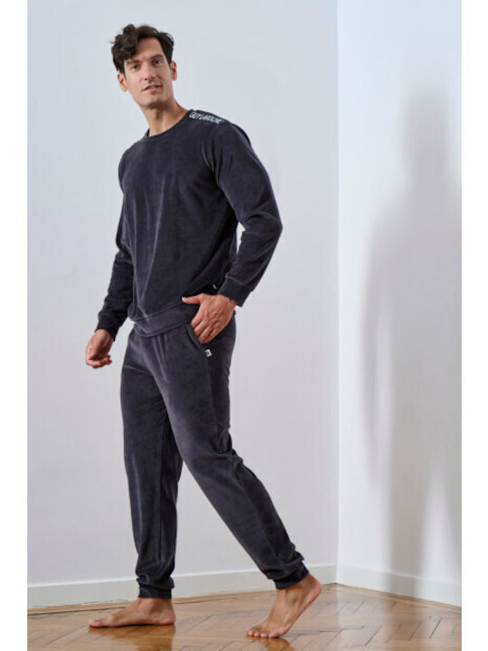 Guy Laroche Χειμερινή Ανδρική Πιτζάμα Ανθρακί