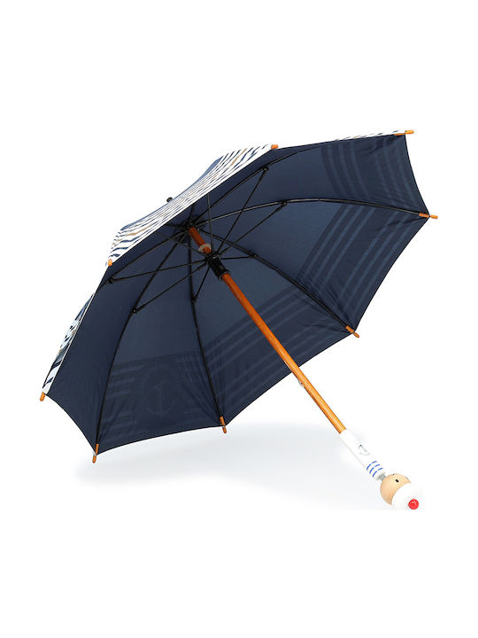 Vilac Kinderregenschirm Gebogener Handgriff Blau 70cm