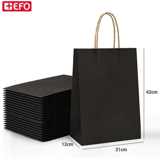 +Efo Paper Bag for Gift Black 31x12x42cm. 25pcs