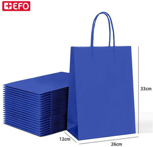 +Efo Paper Bag for Gift Blue 26x12x33cm. 25pcs