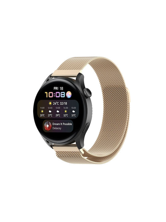 Strap Stainless Steel Gold (Redmi Watch 5 Active / Watch 5 LiteHuawei Watch GT/GT Pro 2/3/4/5 / Ultimate 46mmAmazfit GTR 4 46mm)