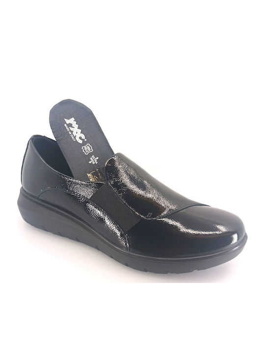 Γυναικεία Slip-On Δερμάτινα Μαύρα
