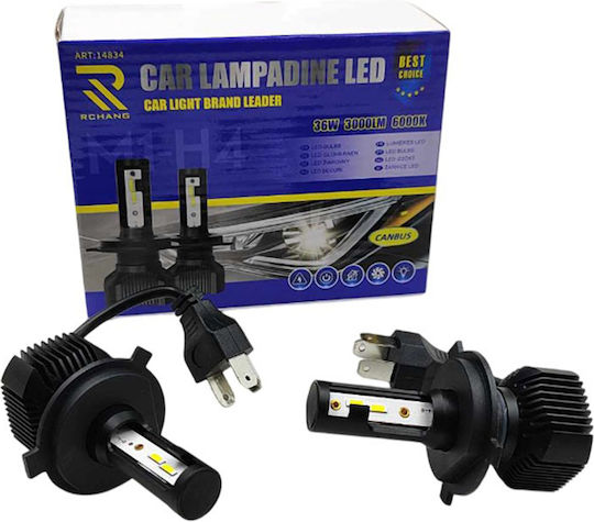 Rchang Lamps Car H4 Canbus LED 6000K Cold White 36W 2pcs