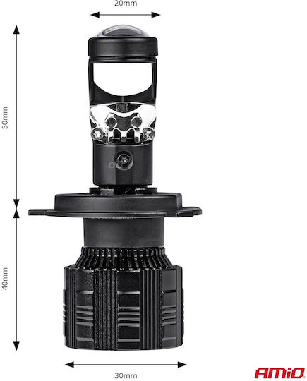 AMiO Λάμπες Αυτοκινήτου H4 Canbus LED 5000K Ψυχρό Λευκό 9-36V / 36V 60W 2τμχ