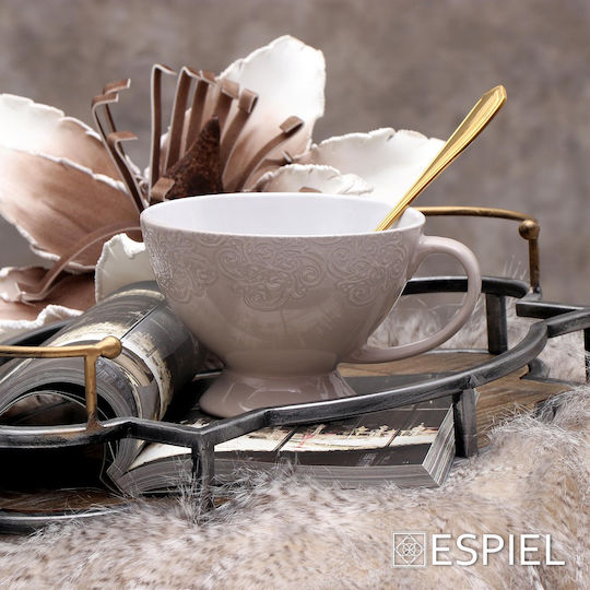 Espiel Vienna Cereal Serving Bowl Round Ceramic Beige with Diameter 13.3cm