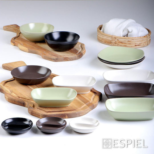 Espiel Serving Bowl Round Ceramic Coffee with Diameter 13.8cm