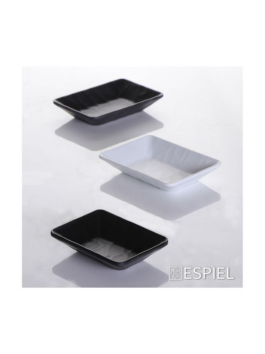 Espiel Wavy Μπωλ Σερβιρίσματος Οβάλ από Μελαμίνη Matte Black 14x10εκ. 6τμχ
