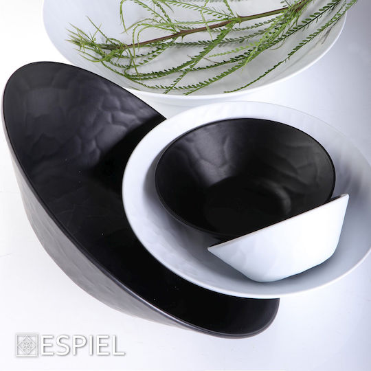 Espiel Wavy Servierschüssel Rund aus Melamin Black mit Durchmesser 19cm