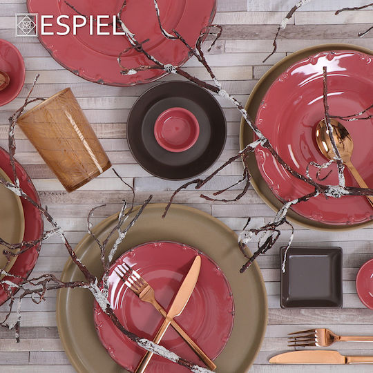 Espiel Essentials Dip Serving Bowl Round Ceramic Pomegranate with Diameter 6cm