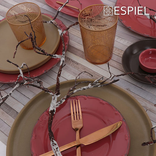 Espiel Essentials Μπωλ Σερβιρίσματος Οβάλ Κεραμικό Pomegranate 12x7εκ. 12τμχ