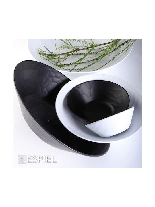 Espiel Wavy Serving Bowl Round made of Melamine Matte Black with Diameter 15cm