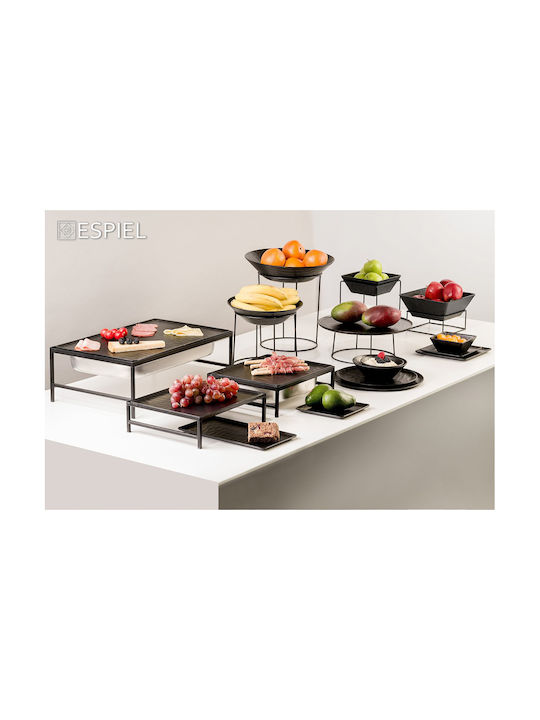 Espiel Wavy Matte Serving Bowl Square made of Melamine Black 13.5x13.5cm