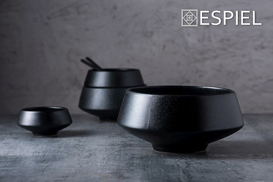 Espiel Mianmar Bol de Servire pentru Sosuri Rotund Ceramică Negru cu Diametru 9buc