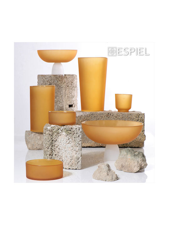 Espiel Caprice Serving Bowl Round Glass Yellow with Diameter 15cm