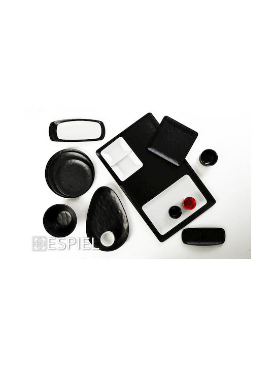 Espiel Wavy Matte Servierschüssel Oval aus Melamin Black 13.5x14cm