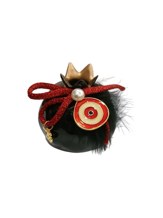 Kalliopi Silver Tabletop Lucky Charm Pomegranate Black Ceramic 2026 7x7cm 1pcs