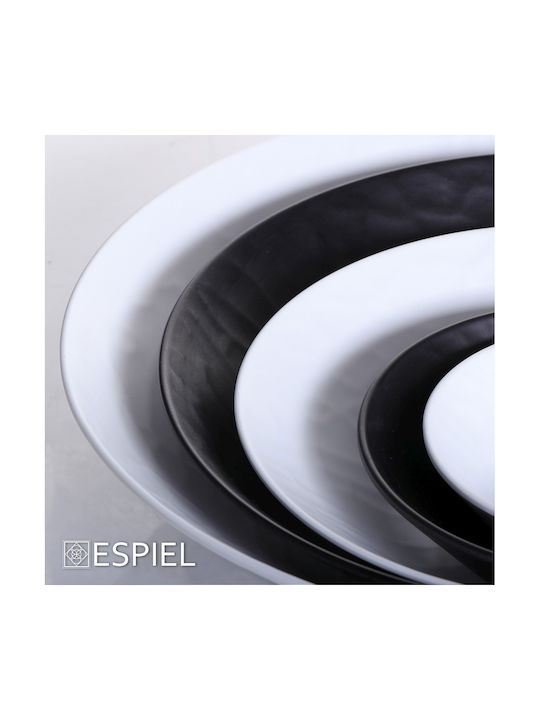 Espiel Wavy Serving Bowl Round made of Melamine Matte Black with Diameter 15cm