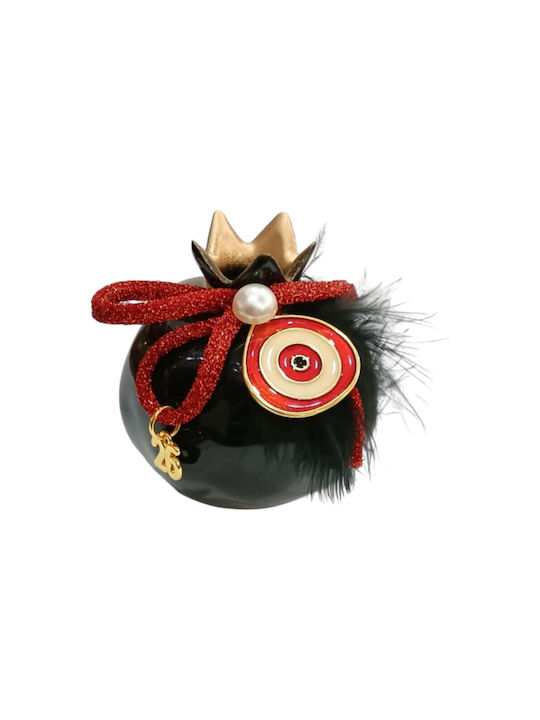 Kalliopi Silver Tabletop Lucky Charm Pomegranate Black Ceramic 2026 7x7cm 1pcs
